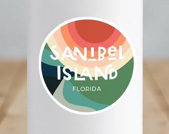 Sanibel Island Sticker, Florida Sticker, Waterbottle Sticker, Vinyl Sticker, Waterproof Sticker, Tropical Sticker, Beach Sticker, Coastal
