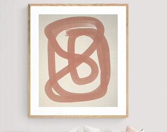 Abstract Print, Modern Art, Oil Painting, Pink Line #1, Oversized Decor, Alicia Bock, Abstract Painting, Neutral Wall Art, Minimal Print