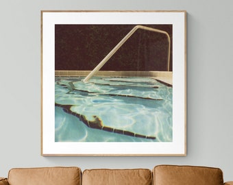Polaroid Print, To Summer, Swimming Pool Print, Pool Photograph, Summer Art, Vintage Swimming Pool Art, Polaroid Art Print, Oversized Art
