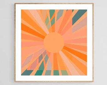 Sunshine Art Print, Sun Wall Art, Bright Wall Art, Abstract Art Print, Abstract Wall Art, Sunshine Decor, Modern Art Print, Rainbow Wall Art