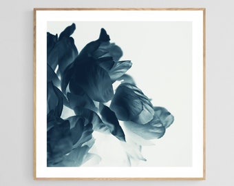 Peony Print, Floral Art Print, Botanical Photograph, Blue Paeonia #6,  Fine Art Photograph, Cyanotype, Blue Art Print