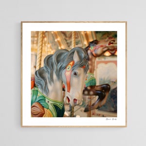 Horse Photograph, Carousel Horse, Fair Print, Carousel Print, Children's Room Art, Grey Girl, Fair Print, Carousel Print, Nursery Art, Kids image 1