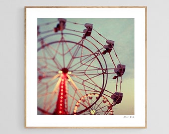 Ferris Wheel Art Print, Ferris Wheel Photograph, Fair Art Print, Carnival Wall Art, Carnival Photo, Ferris Wheel Photo, Summer Art Print