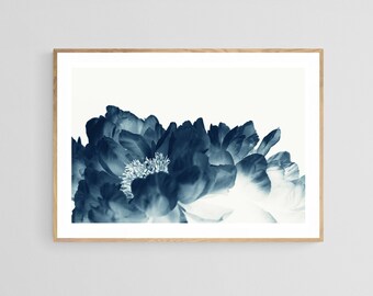 Cyanotype Print, Peony Print, Floral Print, Botanical Photograph, Blue Paeonia #1, Peony Photograph, Flower Print, Flower Photo, Blue Art