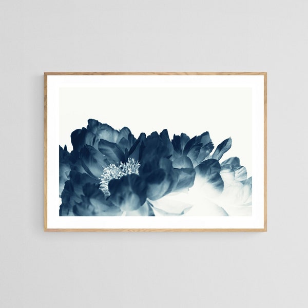 Cyanotype Print, Peony Print, Floral Print, Botanical Photograph, Blue Paeonia #1, Peony Photograph, Flower Print, Flower Photo, Blue Art
