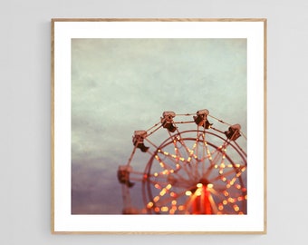 Ferris Wheel Print, Carnival Photograph, Kids Wall Art Print,  Ferris Wheel Photograph, Star Light Star Bright Art Print, Boho Wall Art