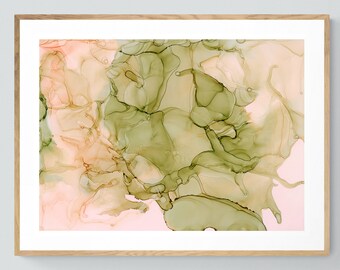 Abstract Print, Modern Art, Alcohol Ink Art Print, Bitter Melon, Contemportary Art, Oversized Wall Decor, Alicia Bock, Abstract Painting