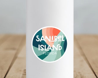 Sanibel Island Sticker, Florida Sticker, Waterbottle Sticker, Vinyl Sticker, Waterproof Sticker, Sanibel Island Art Print, Beach Sticker