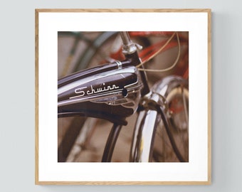 Bicycle Art, Bike Print, Fine Art Photograph, Schwinn, Bike Photograph, Summer Print, Black Print, Vintage Typography, Oversized Home Decor