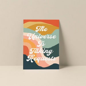 The Universe Is Taking Requests Note Card, Single Card, Blank Card, Greeting Card, Inspirational Card, Manifestation Card, Universe Quote