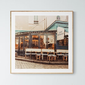 Paris Photograph, French Photography, Paris Cafe Print, Place du Tertre, Fine Art Photograph, Paris Bistro Chairs Print, France Art Print