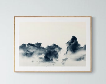 Cyanotype Print, Storm Clouds #3, Collecting Clouds, Sky Print, Cloud Photograph, Cyanotype Photograph, Fine Art Photograph, Oversized Art