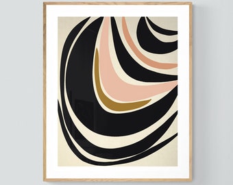 Abstract Print, Modern Art, Minimal Design, Many Moons, Oversized Decor, Alicia Bock, Abstract Art, Mid Century Design, Boho Print, Line Art