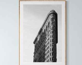 New York Photograph, Flatiron Building Art, Flatiron Black and White #1, New York Art, New York City Print, Oversized Print, Minimalist Art