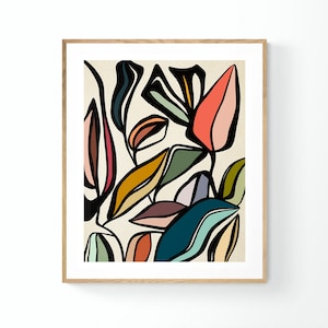 Minimal Floral Print, Modern Art, Botanical Art, Flower Print, Oversized Wall Decor, Alicia Bock, Minimal Drawing, Line Art, Floral Decor