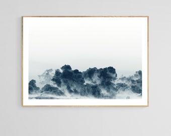 Cyanotype Art Print, Cloud Print, Storm Clouds #4, Sky Print, Cloud Photograph, Cyanotype Photograph, Minimal Art Print, Blue Art, Cloud Art