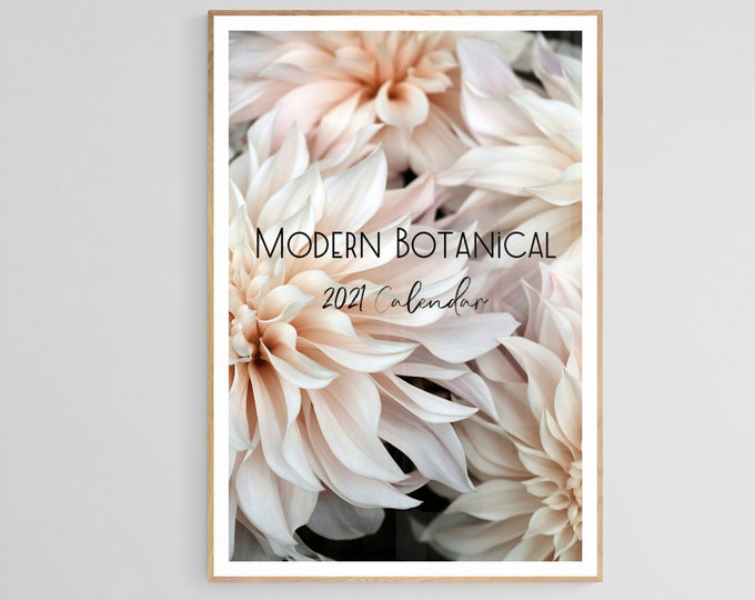 2021 Flower Wall Calendar Fine Art Calendar Floral Art Wall Etsy
