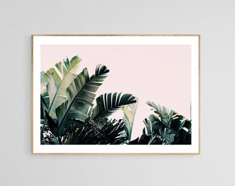 Tropical Photograph, Palm Tree Print, Paradise 2, Boho Art, Green Leaf Art, Banana Leaf Art, Botanical Art, Oversize Art, Tropical Art Print