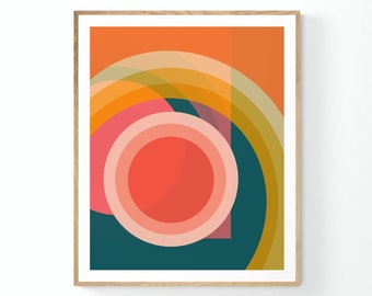 Abstract Art Print, Retro Art, Boho Print, Sunshine Art Print, Oversized Art, Beach Art Print, Coastal Decor, Sun Print, Summer Art Print