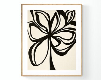 Abstract Floral Print, Modern Art, Botanical Art, Flower Print, Oversized Wall Decor, Alicia Bock, Minimal Drawing, Line Art, Floral Decor