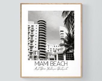 Limited Edition Art, Maimi Photograph, Miami Beach Print, Miami Art, Limited Edition Print, Florida Photo, Art Deco, Black and White, Bock