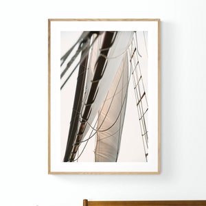 Sailboat Print, Nautical Decor, Ocean Art, Sailboat Print, Fine Art Photography, Black and White Photograph, Oversized Print, Michigan Art