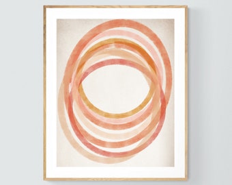 Abstract Print, Modern Art, Watercolor Painting, Summer Circle #2 , Oversized Wall Decor, Alicia Bock, Watercolor Print, Abstract Painting