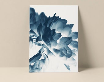 Peony Flower Note Card, Blue Paeonia #3 Card, Peony Art Card, Botanical Note Card, Floral Note Card Single Card, Blank Card,Flower Art Print