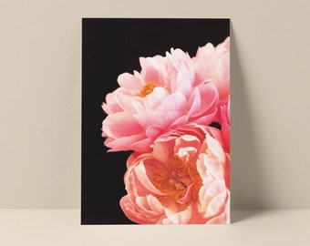 Peony Flower Note Card, Coral Charm Peony Card, Peony Print Note Card, Botanical Note Card, Floral Note Card, Blank Card, Flower Note Card