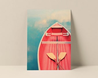 Floating On A Cloud Notecard, Single Card, Blank Cards, Canoe Photograph, Boat Print, Stationary, Notecard Set, Michigan Art, Blank Notecard