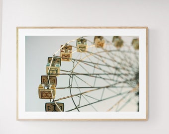 Ferris Wheel Photograph, Carnival Print, Fair Art, Fine Art Photograph, Sunrise Carnival, Ferris Wheel Print, Alicia Bock, Summer Art
