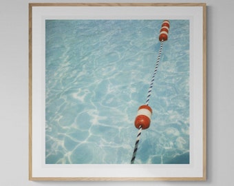 Polaroid Photograph, Swimming Pool Print, Summer Art, Ropes, Fine Art Photograph, Polaroid Art, Vintage Pool Art Print, Oversized Home Decor