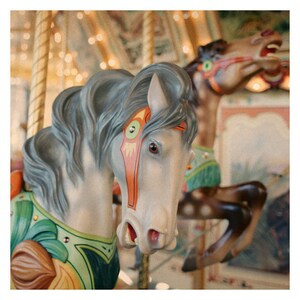 Horse Photograph, Carousel Horse, Fair Print, Carousel Print, Children's Room Art, Grey Girl, Fair Print, Carousel Print, Nursery Art, Kids image 2