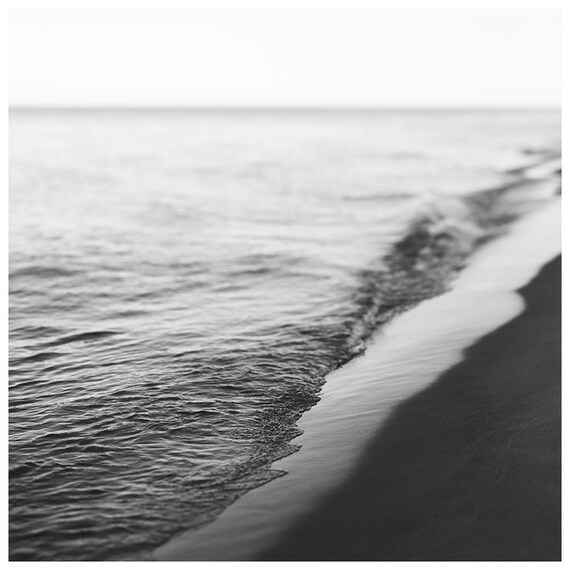 Beach Art Print Coastal Decor Black and White Photography | Etsy