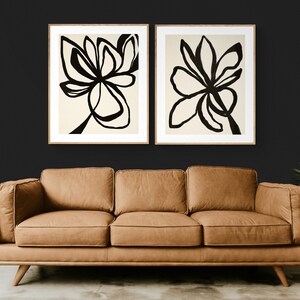 Abstract Floral Print, Modern Art, Botanical Art, Flower Print, Oversized Wall Decor, Alicia Bock, Minimal Drawing, Line Art, Floral Decor image 4