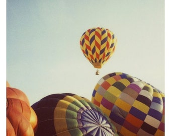 Hot Air Balloon, Balloon Photograph, Polaroid Photograph, Children's Decor, Away We Go, Travel Print, Travel Photography, Polaroid Print