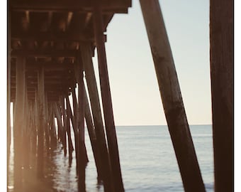 Beach Print, Ocean Pier Photography, Coastal Home Decor, Oversized Wall Art, Virginia Beach Pier Photograph, Ocean Art, Seaside Photograph