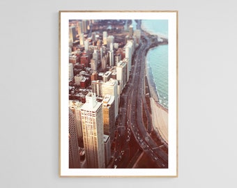 Chicago Photography, City Photograph, Tiny Cars 2, Chicago Wall Art, Chicago Art, Architecture Print, Abstract Photo, Oversized Art Print