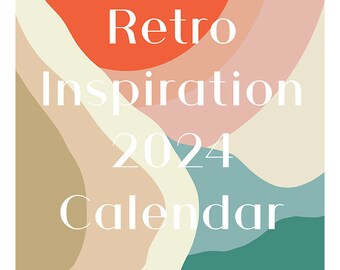 2024 Wall Calendar, Retro Wall Calendar, 12x18 Calendar, Mindset Motivational Calendar, Manifestation Calendar,Inspirational Quote Calendar