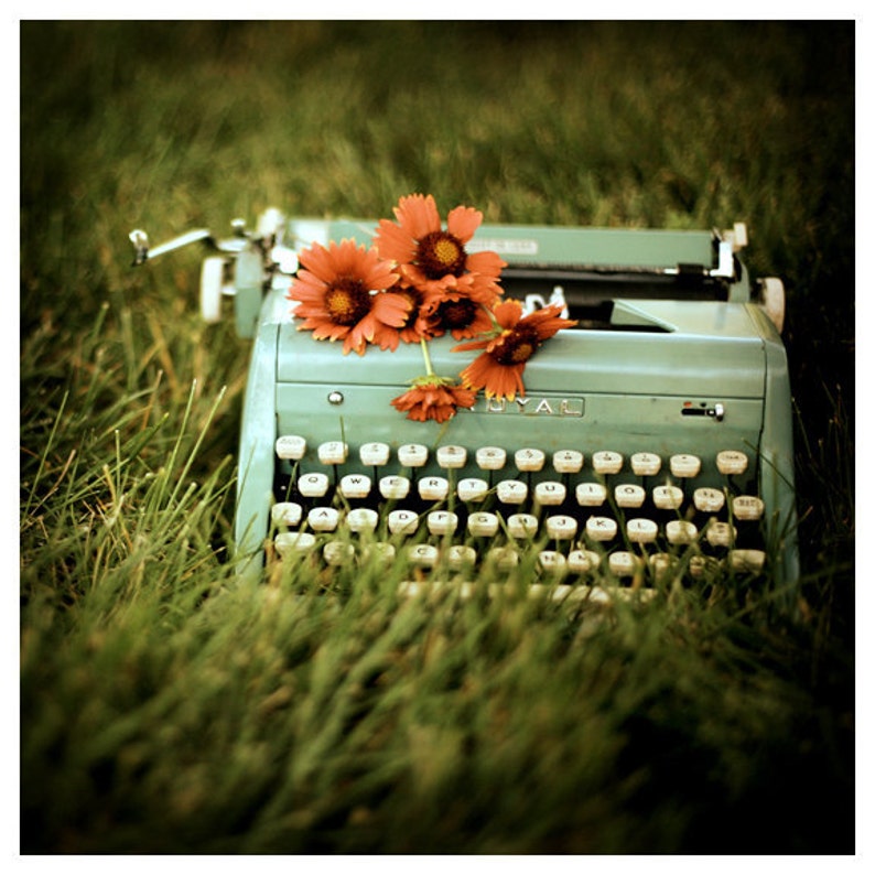 Vintage Typewriter Flower Photography Gifts For Writers Etsy