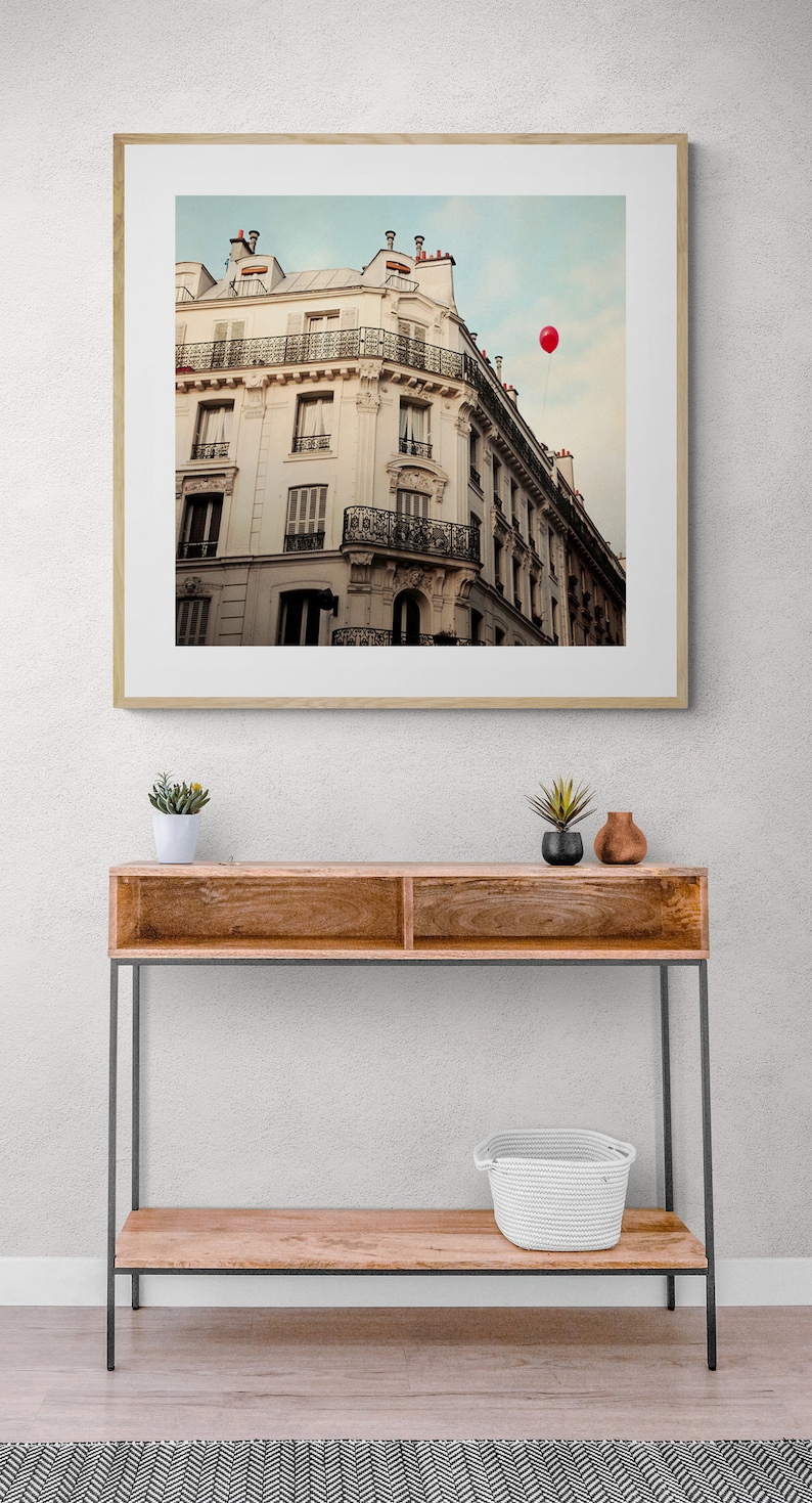 Paris Photograph, Balloon Art Print, Paris Art Print, Le Ballon Rouge, Alicia Bock, Oversized Wall Art, Paris Decor, Paris Architecture Art image 4