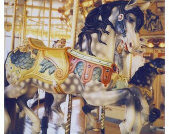 Polaroid Photograph, Carousel Art, Horse Art, Fair Print, Carnival Print, Gallop, Polaroid Print, Carousel Horse Art, Nursery Decor