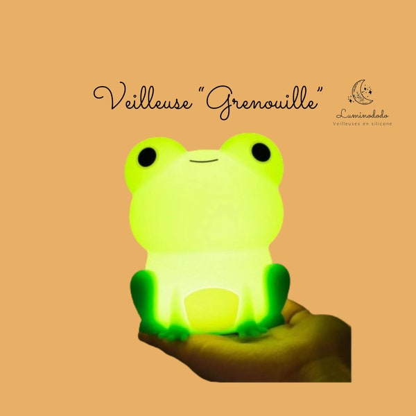 Veilleuse Grenouille en silicone - LED Rechargeable - Compagnon de nuit apaisant et amusant pour les petits et grands - Livraison gratuite