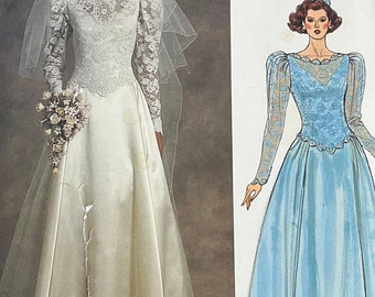 1980s Vogue bridal original dress pattern, wedding dress pattern, Vogue 1519, petticoat pattern