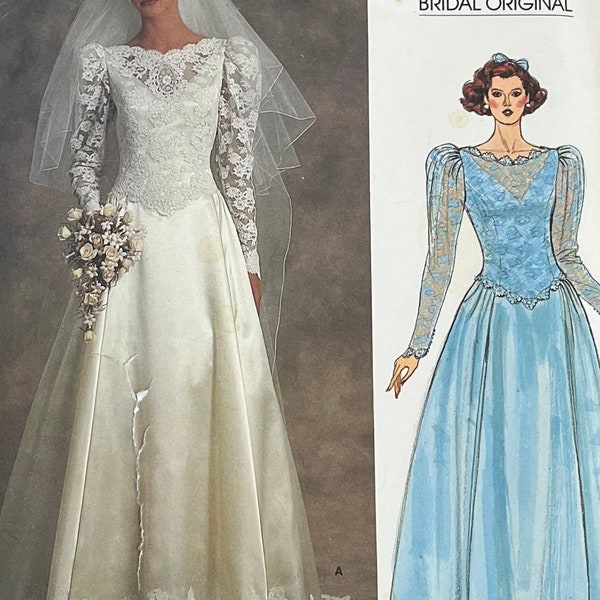 1980s Vogue bridal original dress pattern, wedding dress pattern, Vogue 1519, petticoat pattern