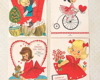 Valentine's cards, Hallmark, 1960s style, vintage valentines