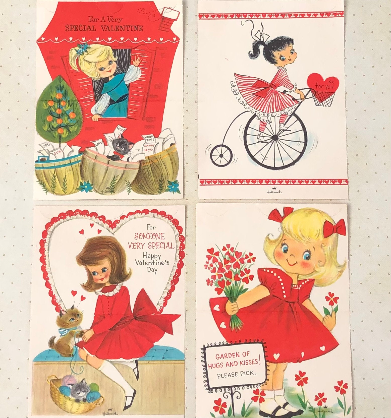 Lot of vintage valentines and valentine cards Hallmark included 5 total
