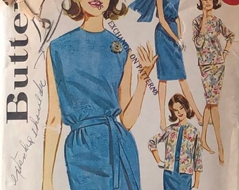 1960s sheath dress pattern, blouse pattern, jacket pattern, stole pattern, Butterick 2660