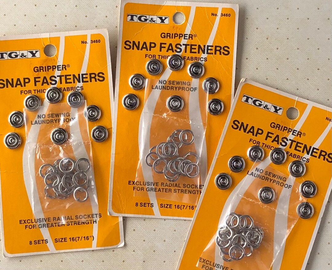 Vintage TG&Y Gripper Snap Fasteners, Vintage Fasteners, Steampunk Style, New Old Stock Etsy