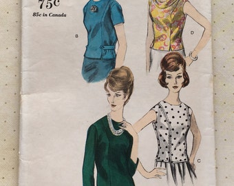 1960s Vogue Fitted Overblouse Pattern Pattern No. 5938